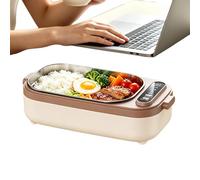 Lunch Box Riscaldato Portatile, Scaldavivande Elettrico Wireless Da 900 Ml | Non Necessarie Acqua O Presa, Basta Premere Un Pulsante Per Riscaldare Il Cibo A 75 ℃ Per Il Riso O Mantenerlo A 60 ℃