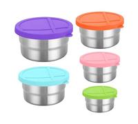 Lunch Box - Stainless Steel | Stainless Steel Food Container | Containers With Lids | Round Food Storage Nesting Snack Bowl For Kitchen Picnic Salad Camping Daily School Workplace Travel