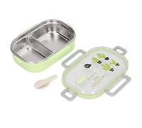 Lunch Box Termico Isolante in Acciaio Inox per Bambini e Scuola Multi scompartimenti, Guarnizione in Silicone, Design Cactus Verde Trasparente