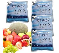 Lunch Boxes Ice Packs, 4 Pieces Reusable Freezer Pack, 7.48x6.3 Inches Leakproof & Portable Design, Cooling Accessories for Fishing, Camping, Picnic, Travel, Hiking, Outdoor, Beach