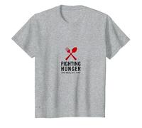 Lunch Lady Hero: Combattere la Fame Un pasto alla Volta Maglietta, Bambini, Grigio Melange, 10 Anni