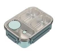Lunchbox per pranzo in acciaio inox a 3 scomparti - Lunchbox di grande capacità, fornito con un sigillo a prova di perdite per mantenere il cibo fresco, per scuola, lavoro, campeggio (verde)
