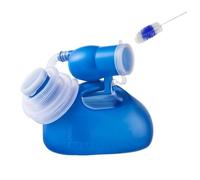 LUNCHS 2000 Ml Pappagallo Urina Gentiluomo Catetere Staccabile a Doppio Uso con Spazzolino e Catetere(Blu,Catheter*2)
