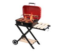 Barbecue a carbone pieghevole BBQ carrello barbecue mobile con coperchio e ri...