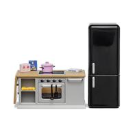 Lundby Casa Delle Bambole Grigio Mobili Cucina 1:18 Forno Frigorifero Set