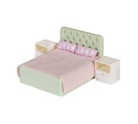 LUNDBY Casa delle bambole, mobili per camera da letto con letto | Mobili per camera da letto, letto matrimoniale con testiera, 2 comodini, cuscini e coperta, giocattoli a partire dai 3 anni