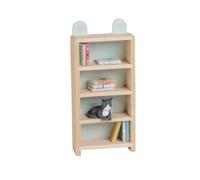LUNDBY Mobile per casa delle bambole, mini libreria piccola con orecchie di | Libreria in miniatura in legno, 10 mini libri, gatto in plastica, giocattolo dai 3 anni in su, accessori per casa delle