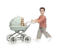 Lundby Papà con Neonato e Passeggino, Persone Moderne, Scala 1:18