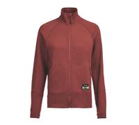 Lundhags Tived Merino Full Zip W, strato intermedio, nero, rosso S Rosewood