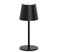 lundwa lampade da tavolo LED a batteria dimmerabile, 26cm, lampada da campeggio 5000mAh[5V 2A], batteria ricaricabile, 3W 3000K, lampada da tavolo da esterno IP54 per camera da letto (Nero)