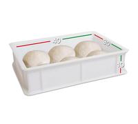 LUNEDA 1 Vaschetta per Lievitazione Impasto, Cassetta Contenitore in Plastica Polietilene Porta Impasto Pizza, Pane Sovrapponibile 12 Litri Made in Italy - 30 x 40 x 10 cm (solo vaschetta)