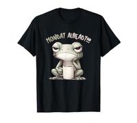 lunedì già Rana con caffè Sleepy Frog Expression Maglietta