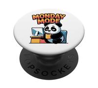 Lunedì Modalità Panda Ufficio Divertente PopSockets PopGrip Adesivo