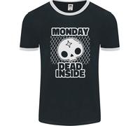Lunedì Morto Dentro Lavoro Teschio Uomo Ringer T-Shirt FotL