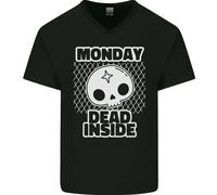 Lunedì Morto Dentro Maglietta In Cotone A V-Collo Per Uomo Con Teschio