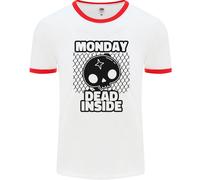 Lunedì Morto Dentro Teschio Lavoro Uomo Ringer T-Shirt