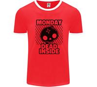 Lunedì Morto Dentro Teschio Lavoro Uomo Ringer T-Shirt