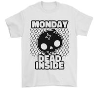 Lunedì Morto Dentro Teschio Lavoro Uomo T-Shirt 100% Cotone