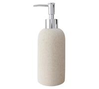 LUNESTELLA - Dispenser di sapone per le mani beige sabbia per bagno e cucina con pompa, stile rustico di lusso, lozione, sapone per piatti, finitura arenaria, antiruggine, 200 ml (pompa argentata)