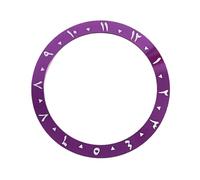 Lunetta per orologio lunetta in alluminio obliquo anello bocca antico numero arabo diametro esterno 38 mm adatto per negozio 40 mm Water Ghost Shell, 04-cerchio viola con caratteri bianchi, One Size