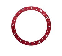 Lunetta per orologio lunetta in alluminio obliquo anello bocca antico numero arabo diametro esterno 38 mm adatto per negozio 40 mm Water Ghost Shell, 10-cerchio rosso bianco, One Size