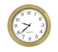 Lunetta rotonda in metallo per orologio al quarzo, movimento in miniatura oro con numeri arabi neri, quadrante bianco, funzionamento a batteria (inserto da 40 mm, foro 37 mm)