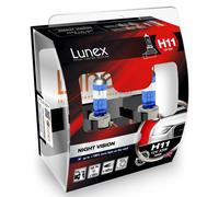 2x H11 Lunex NIGHT VISION 3600K 55W 12V Lampadine Faro Alogene PGJ19-2 Hard Case