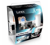 2x LUNEX Supreme Vision H9 3700K Lampadine per fari 12V 65W PGJ19-5 Hard Case