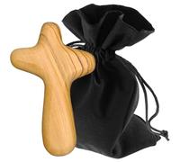 Lunexus Croce di consolazione da 7,5 cm, in legno d'ulivo di Betlemme, benedetto e consacrato, croce della vita per guarigione, pellegrinaggio, comunione, cresima, battesimo, regalo per malati, dolore