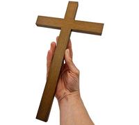 Lunexus Croce in legno da parete, 30 cm, in legno di faggio - benedetto - fatto a mano - croce da parete in legno da appendere - altare di casa - croce in legno di faggio - benedetto - regalo per