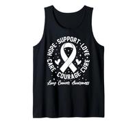 Lung Cancer Awareness Family Support Hope Cure White Ribbon Canotta