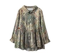 Lunga Maniche Corte Camicia Donna Elegante Curvy Linen Shirts for Women Summer Plus Size Loose Fit Cotton Blouses Long Sleeve Up Casual Tops Maglietta Donna Cotone Maniche Lunghe Corte (Beige XXL)