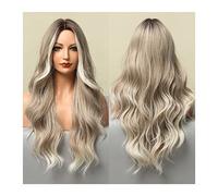 Lunga ondulata Ombre Brown Viola Viola Parrucche sintetiche compatible with le donne resistente al calore naturale Parte centrale Cosplay Party Lolita Parrucche compatible with capelli(LC5118-1)