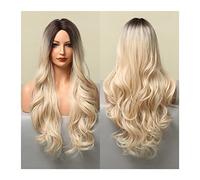 Lunga ondulata Ombre Brown Viola Viola Parrucche sintetiche compatible with le donne resistente al calore naturale Parte centrale Cosplay Party Lolita Parrucche compatible with capelli(LC5306-1)