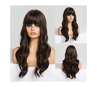 Lunga ondulata Ombre Brown Viola Viola Parrucche sintetiche compatible with le donne resistente al calore naturale Parte centrale Cosplay Party Lolita Parrucche compatible with capelli(LC226-68)