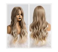 Lunga ondulata Ombre Brown Viola Viola Parrucche sintetiche compatible with le donne resistente al calore naturale Parte centrale Cosplay Party Lolita Parrucche compatible with capelli(LC237-3)