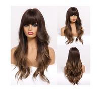 Lunga ondulata Ombre Brown Viola Viola Parrucche sintetiche compatible with le donne resistente al calore naturale Parte centrale Cosplay Party Lolita Parrucche compatible with capelli(LC226-3)