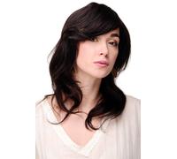 Lunga Parrucca di Veri Capelli da Donna 100% Nero Marrone 1625S