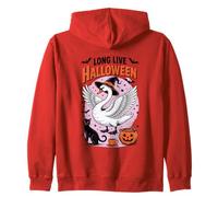 Lunga Vita a Halloween, Cigno, Cappello da Strega, Gatto Felpa con Cappuccio
