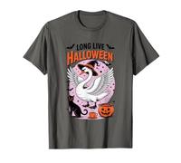 Lunga Vita a Halloween, Cigno, Cappello da Strega, Gatto Maglietta