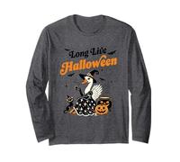 Lunga vita a Halloween Goose Witch Cat Maglia a Manica
