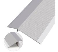 Lunghaa Striscia di transizione per pavimenti in alluminio, riduttore di soglia per rampa di ingresso, piastrelle in laminato, colma il divario di altezza tra 0,8-4,1 cm (1,3 m x 9,9 cm, argento opaco