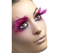 Lunghe Ciglia Finte Rosa In Piuma Per Donne Costume Elegante Glamour