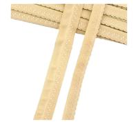 Lunghezza: 10 m, larghezza: 11 mm, in nylon, fascia elastica a doppio strato, pieghevole, per biancheria intima, tracolla, accessori da cucito fai da te (beige)