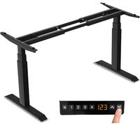 Lunghezza telaio tavolo regolabile in altezza: 1300-1600 m, altezza: 670-1160 mm forma a L, bianco nero (1 pezzo) NEW