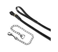 Lunghina in cuoio con catena argentata Equestro