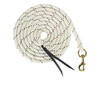 Lunghina per cavallo in corda marina con moschettone e punta in cuoio da 4,25 m