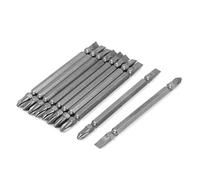 Lungo 100mm Mangetico due modi scanalato Cacciavite Phillips punta grigio 10x