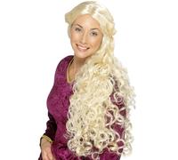 Lungo Bionda Medievale Parrucca Riccia Principessa Rinascimento Donna Costume