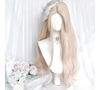 Lungo Elegante Stile Retrò Leggermente Riccio Parrucca Per Le Donne Lolita Anime Fascia Completa Halloween Parrucche Medio-parted Frangia Per La Festa Di Halloween